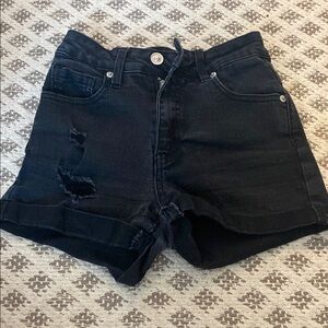 Stylish Black Denim Women's Shorts
